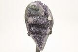Sparkly Dark Purple Amethyst Geode With Metal Stand #208993-1